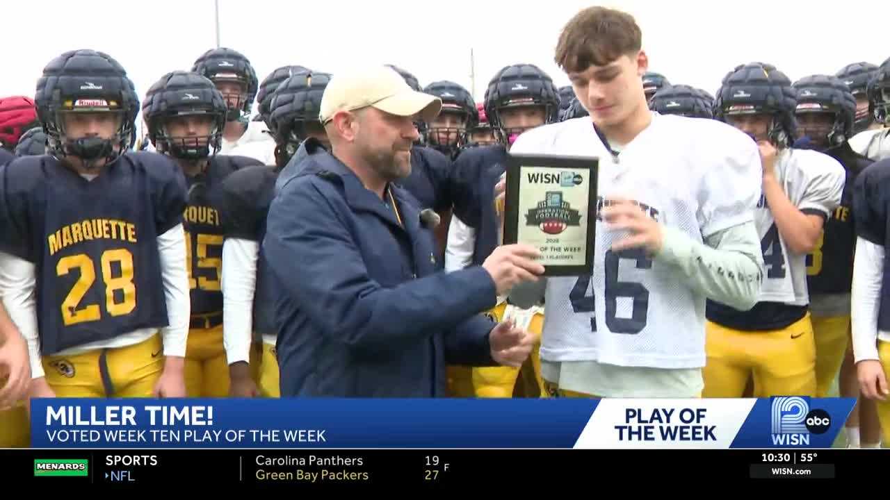 Marquette High School gets Play of the Week plaque for 'Miller Time' — River Hills Schools news